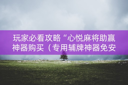 玩家必看攻略“心悦麻将助赢神器购买（专用辅牌神器免安装）