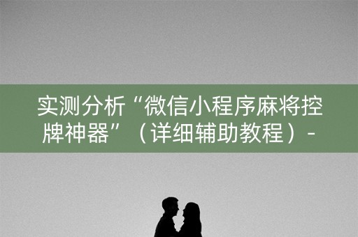 实测分析“微信小程序麻将控牌神器”（详细辅助教程）-哔哩哔哩