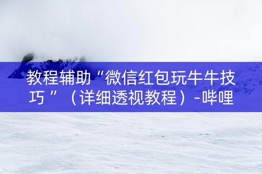 教程辅助“微信红包玩牛牛技巧 ”（详细透视教程）-哔哩哔哩