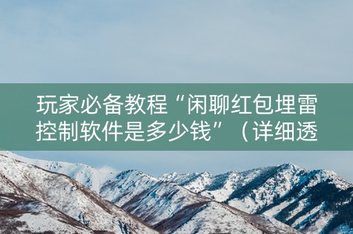 玩家必备教程“闲聊红包埋雷控制软件是多少钱”（详细透视教程）-哔哩哔哩