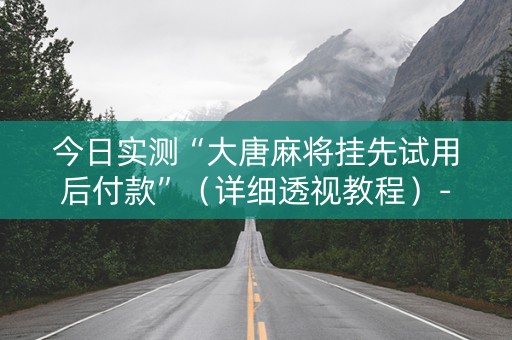 今日实测“大唐麻将挂先试用后付款”（详细透视教程）-哔哩哔哩