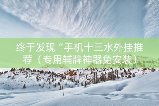 终于发现“手机十三水外挂推荐（专用辅牌神器免安装）