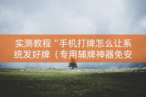 实测教程“手机打牌怎么让系统发好牌（专用辅牌神器免安装）