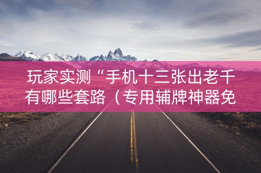 玩家实测“手机十三张出老千有哪些套路（专用辅牌神器免安装）