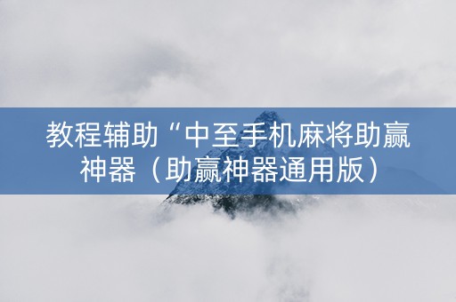 教程辅助“中至手机麻将助赢神器（助赢神器通用版）