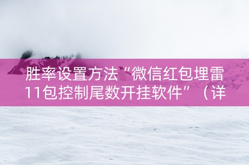 胜率设置方法“微信红包埋雷11包控制尾数开挂软件”（详细透视教程）-哔哩哔哩