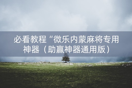 必看教程“微乐内蒙麻将专用神器（助赢神器通用版）
