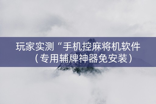 玩家实测“手机控麻将机软件（专用辅牌神器免安装）