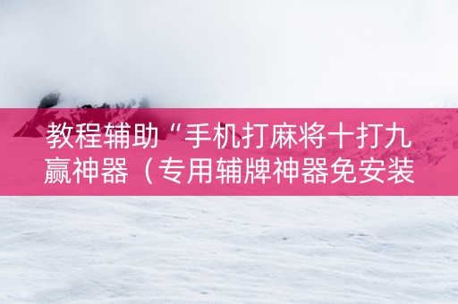 教程辅助“手机打麻将十打九赢神器（专用辅牌神器免安装）