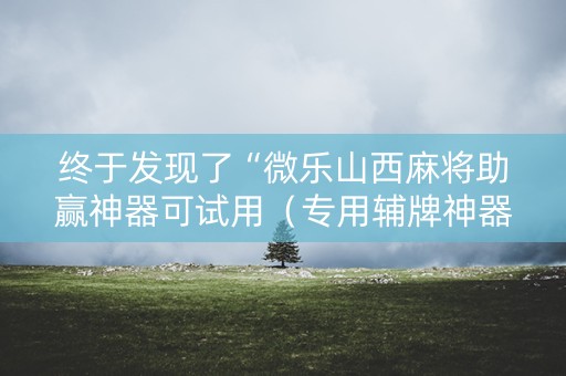 终于发现了“微乐山西麻将助赢神器可试用（专用辅牌神器免安装）