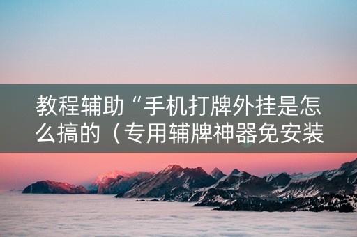 教程辅助“手机打牌外挂是怎么搞的（专用辅牌神器免安装）