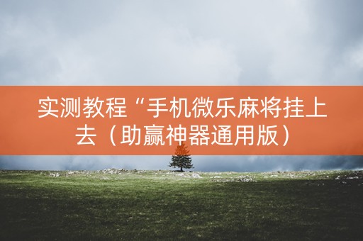 实测教程“手机微乐麻将挂上去（助赢神器通用版）