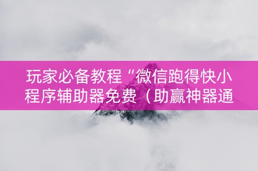 玩家必备教程“微信跑得快小程序辅助器免费（助赢神器通用版）