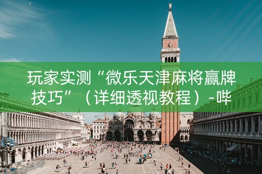 玩家实测“微乐天津麻将赢牌技巧”（详细透视教程）-哔哩哔哩