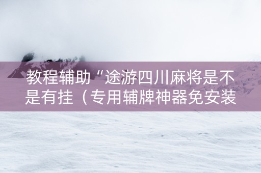 教程辅助“途游四川麻将是不是有挂（专用辅牌神器免安装）