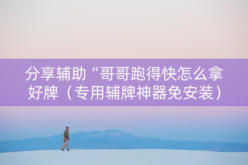 分享辅助“哥哥跑得快怎么拿好牌（专用辅牌神器免安装）