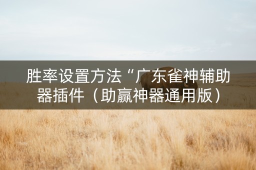 胜率设置方法“广东雀神辅助器插件（助赢神器通用版）