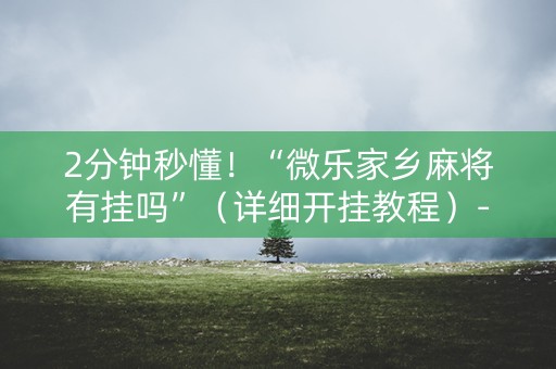 2分钟秒懂！“微乐家乡麻将有挂吗”（详细开挂教程）-哔哩哔哩