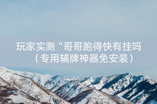 玩家实测“哥哥跑得快有挂吗（专用辅牌神器免安装）