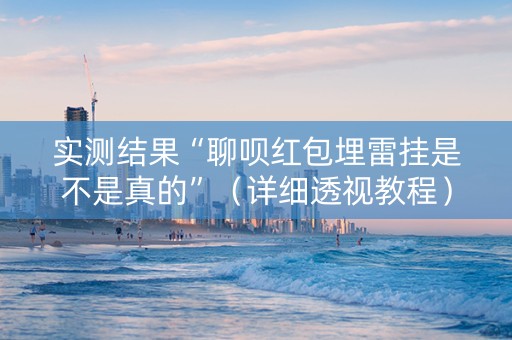 实测结果“聊呗红包埋雷挂是不是真的”（详细透视教程）-哔哩哔哩