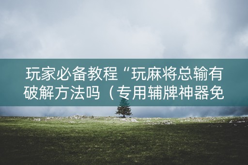 玩家必备教程“玩麻将总输有破解方法吗（专用辅牌神器免安装）