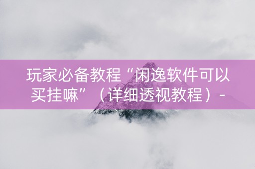 玩家必备教程“闲逸软件可以买挂嘛”（详细透视教程）-哔哩哔哩