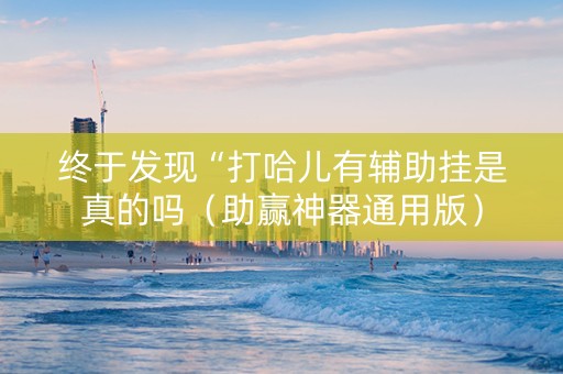 终于发现“打哈儿有辅助挂是真的吗（助赢神器通用版）