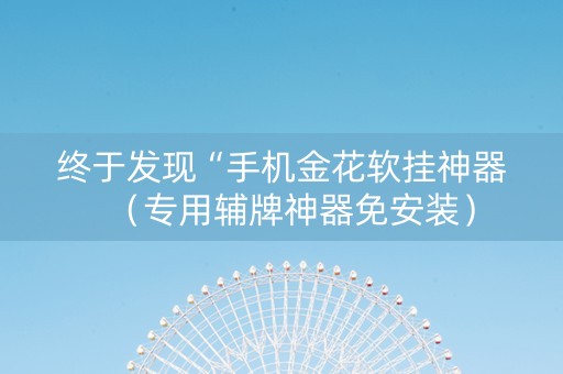 终于发现“手机金花软挂神器（专用辅牌神器免安装）
