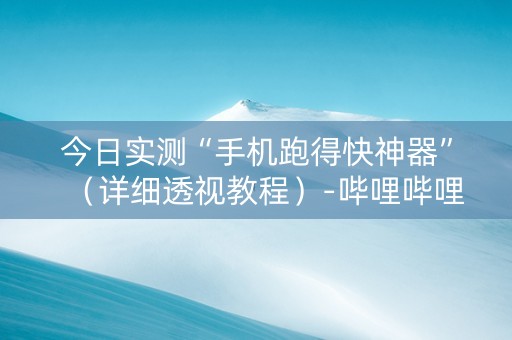 今日实测“手机跑得快神器”（详细透视教程）-哔哩哔哩