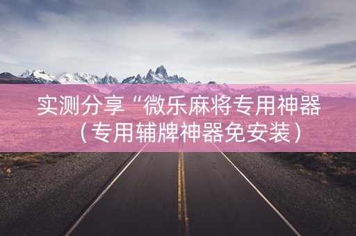 实测分享“微乐麻将专用神器（专用辅牌神器免安装）