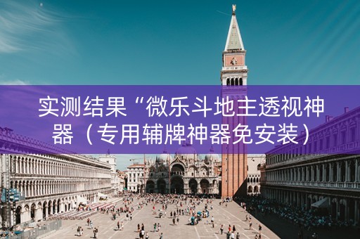 实测结果“微乐斗地主透视神器（专用辅牌神器免安装）