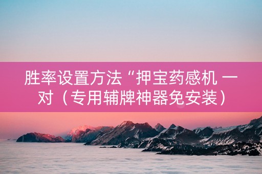 胜率设置方法“押宝药感机 一对（专用辅牌神器免安装）