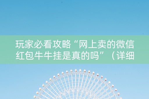 玩家必看攻略“网上卖的微信红包牛牛挂是真的吗”（详细透视教程）-哔哩哔哩