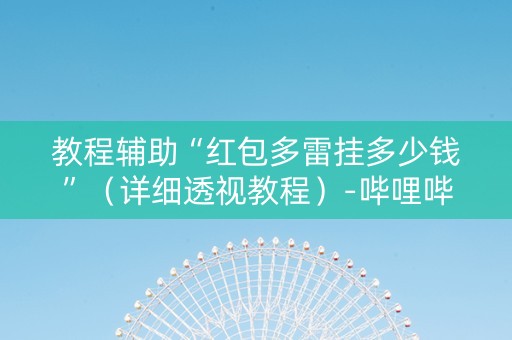 教程辅助“红包多雷挂多少钱”（详细透视教程）-哔哩哔哩