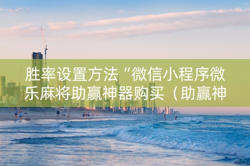 胜率设置方法“微信小程序微乐麻将助赢神器购买（助赢神器通用版）