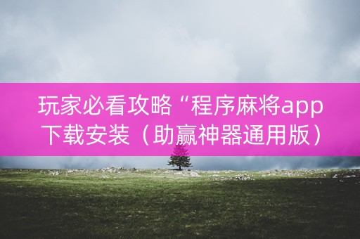 玩家必看攻略“程序麻将app下载安装（助赢神器通用版）