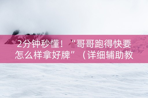 2分钟秒懂！“哥哥跑得快要怎么样拿好牌”（详细辅助教程）-哔哩哔哩