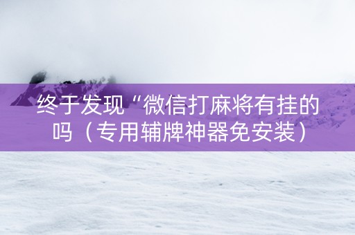 终于发现“微信打麻将有挂的吗（专用辅牌神器免安装）