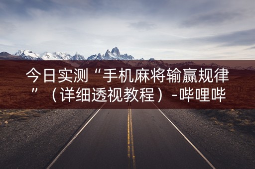 今日实测“手机麻将输赢规律”（详细透视教程）-哔哩哔哩