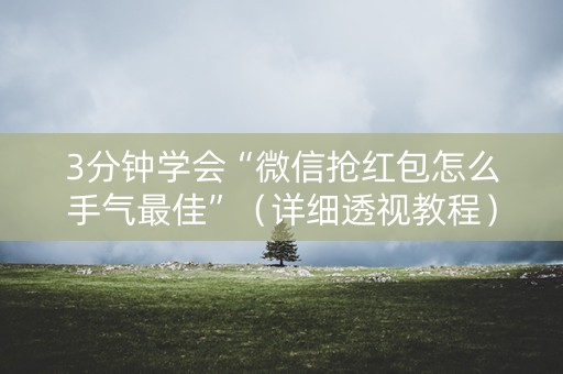 3分钟学会“微信抢红包怎么手气最佳”（详细透视教程）-哔哩哔哩