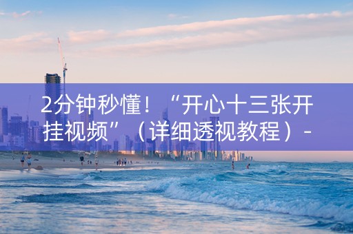 2分钟秒懂！“开心十三张开挂视频”（详细透视教程）-哔哩哔哩