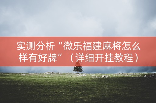 实测分析“微乐福建麻将怎么样有好牌”（详细开挂教程）-哔哩哔哩