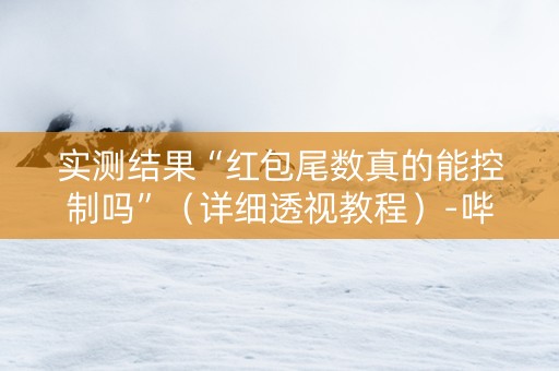 实测结果“红包尾数真的能控制吗”（详细透视教程）-哔哩哔哩