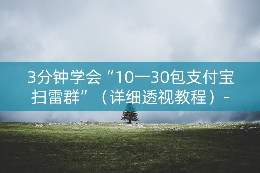 3分钟学会“10一30包支付宝扫雷群”（详细透视教程）-哔哩哔哩