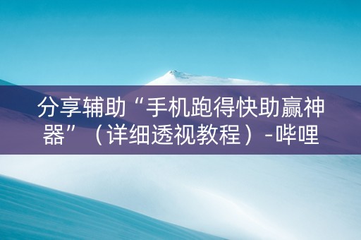 分享辅助“手机跑得快助赢神器”（详细透视教程）-哔哩哔哩