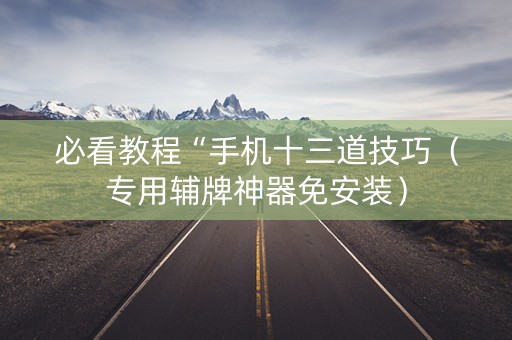 必看教程“手机十三道技巧（专用辅牌神器免安装）