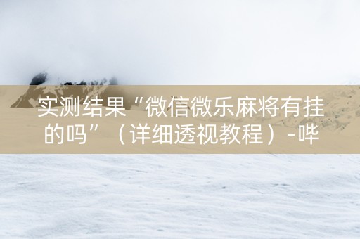 实测结果“微信微乐麻将有挂的吗”（详细透视教程）-哔哩哔哩