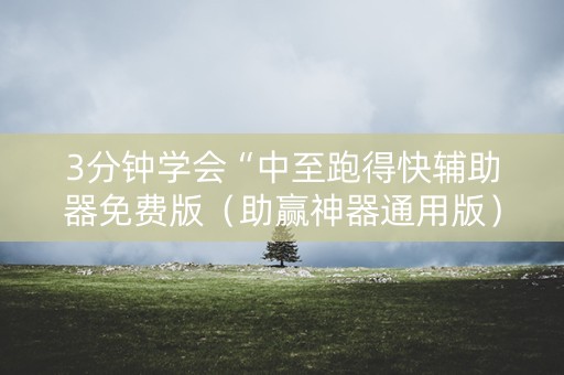 3分钟学会“中至跑得快辅助器免费版（助赢神器通用版）