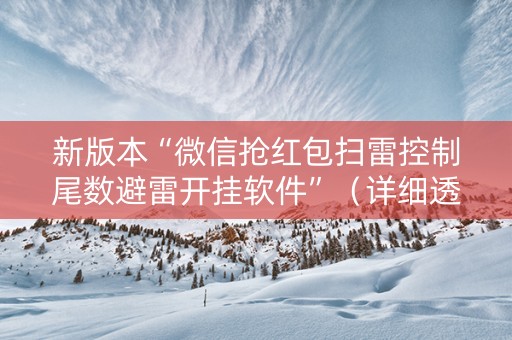 新版本“微信抢红包扫雷控制尾数避雷开挂软件”（详细透视教程）-哔哩哔哩