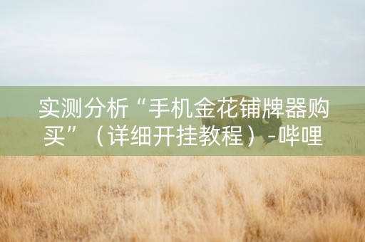 实测分析“手机金花铺牌器购买”（详细开挂教程）-哔哩哔哩